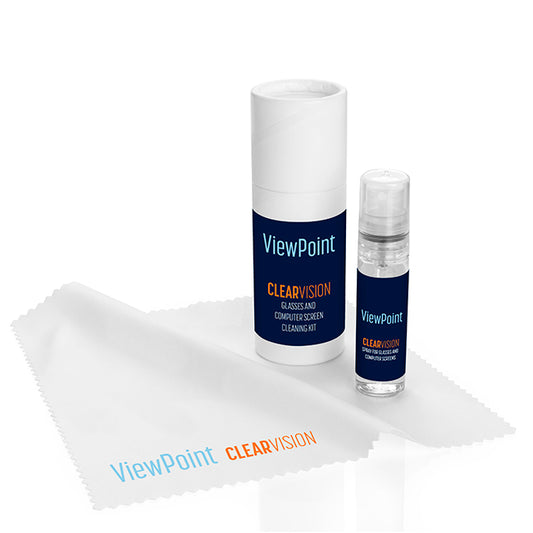 2 Piece Glasses and Screen Cleaning Kit in a Tube branded desk accessory in white printed with your company logo