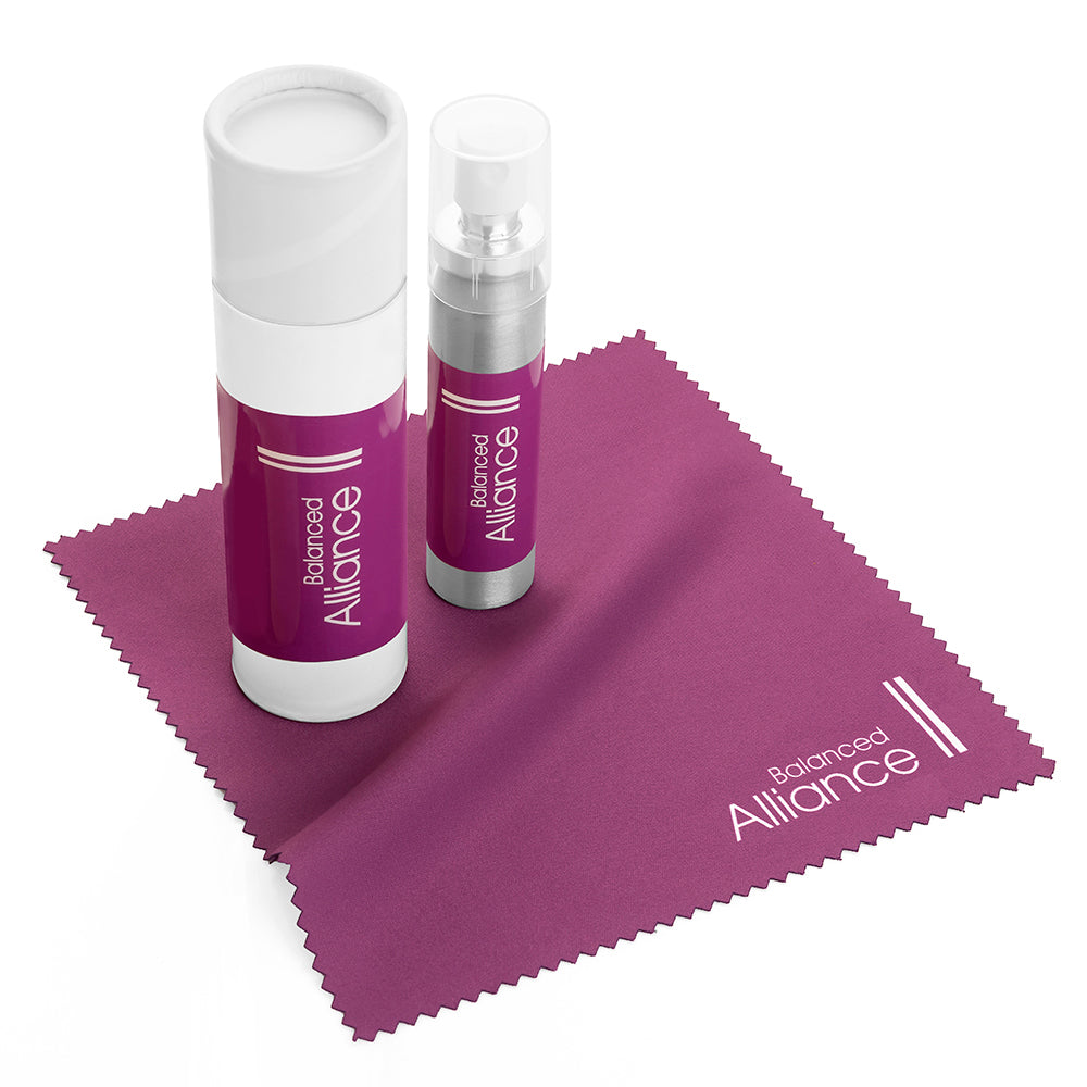 2 Piece Glasses and Screen Cleaning Kit in a Labelled Tube branded desk accessory in white printed with your company logo