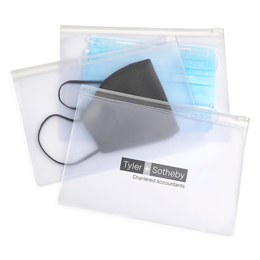 A5 Zippered Travel Wallet branded travel essential in clear printed with your company logo