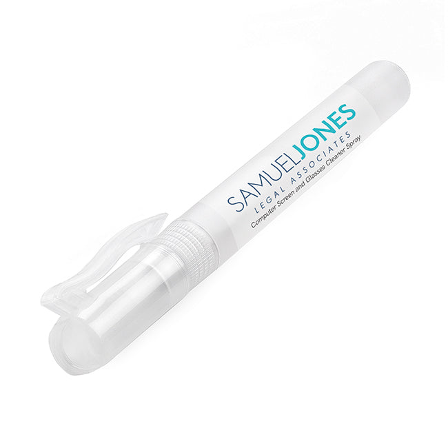 Computer Screen Cleaner Spray (9ml) branded desk accessory in clear printed with your company logo