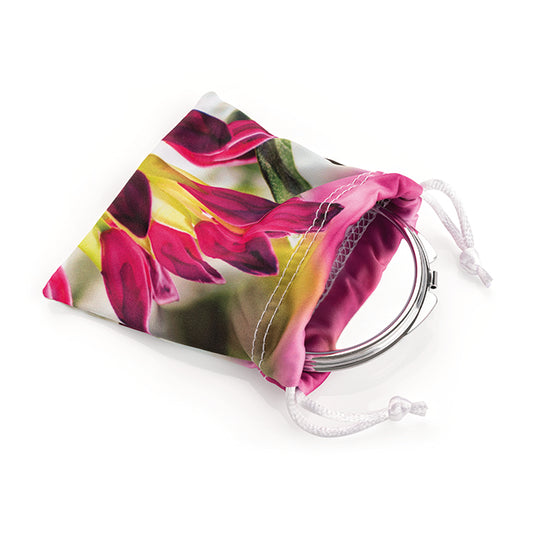Compact Mirror Pouch branded beauty item in white printed with your company logo