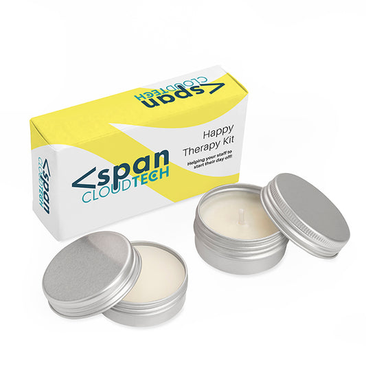 2 Piece Happy/Invigorating Therapy Set branded personal care item in white/silver printed with your company logo