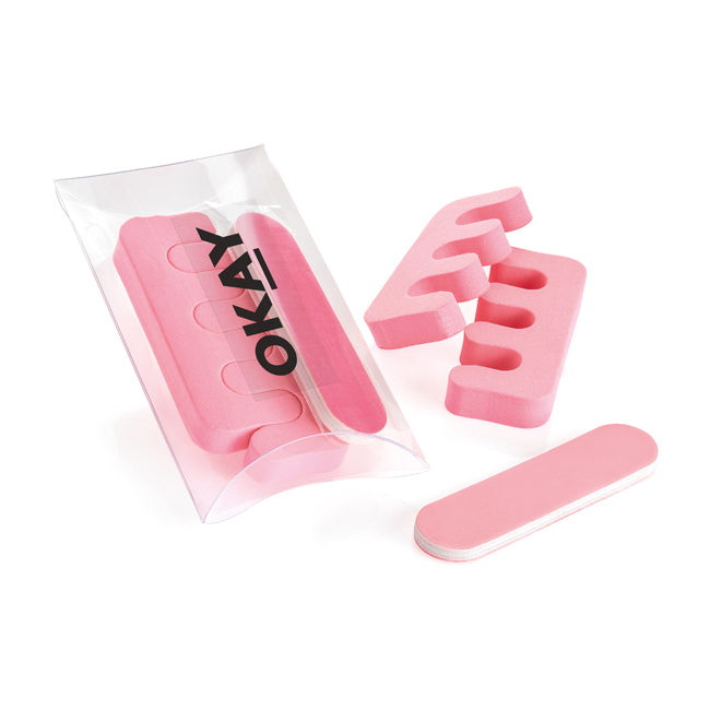 Mini Foot Care Kit in a Recycled Pillow Pack branded personal care item in pink printed with your company logo