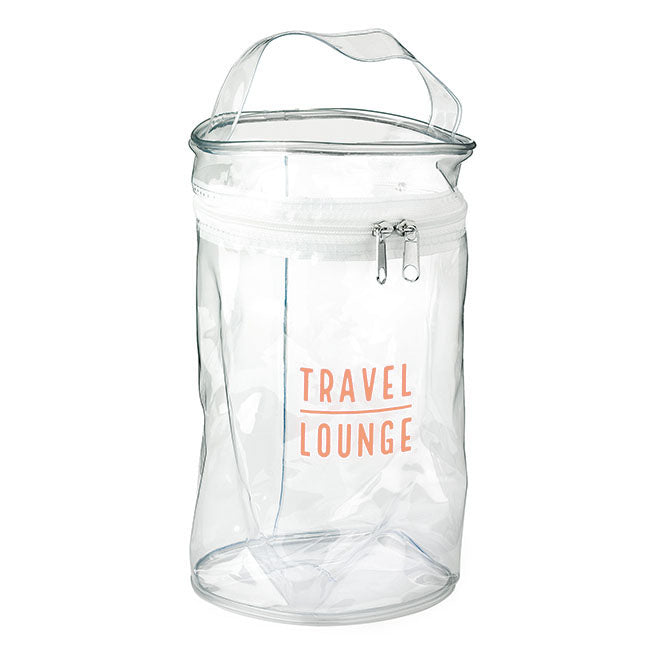 Clear PVC Round Zippered Toiletry Bag branded personal care item in white, clear printed with your company logo