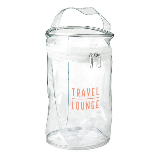 Clear PVC Round Zippered Toiletry Bag branded personal care item in white, clear printed with your company logo