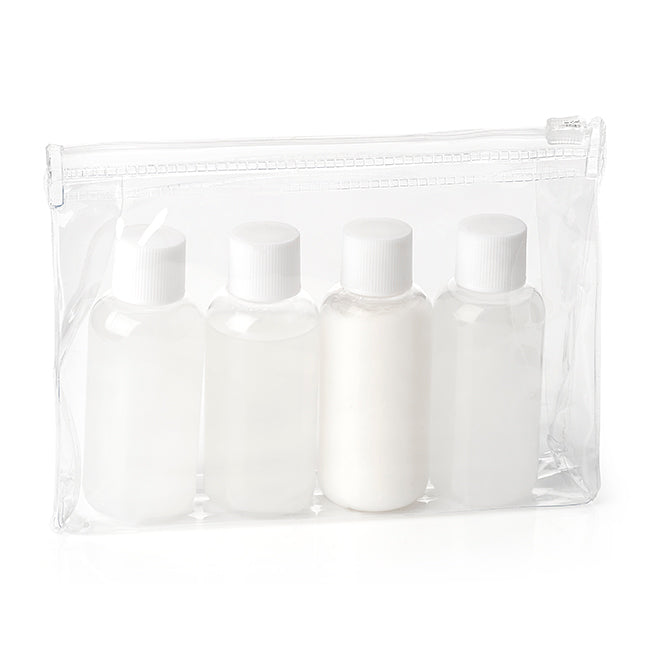 Travel Toiletry Gift Set in White in a PVC Bag branded personal care item in white printed with your company logo