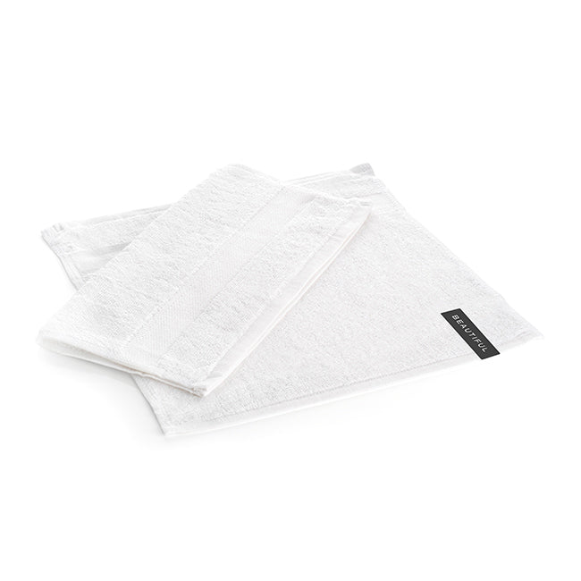 White Face Cloth/Flannel branded personal care item in white, black, blue, pink printed with your company logo