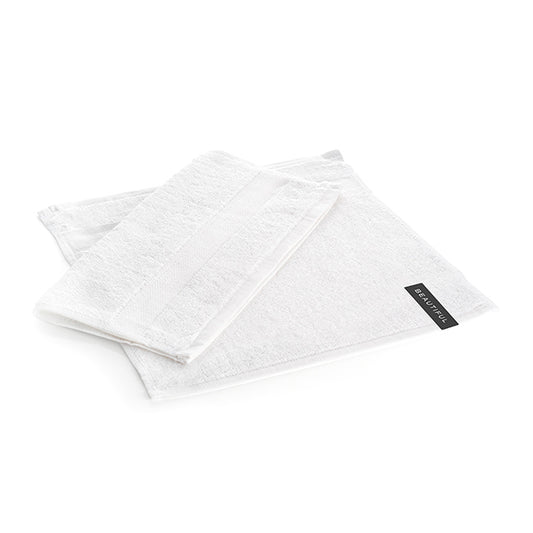 White Face Cloth/Flannel branded personal care item in white, black, blue, pink printed with your company logo