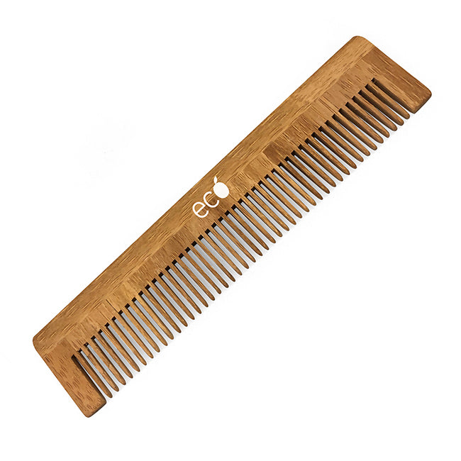 Bamboo Comb branded personal care item in brown printed with your company logo