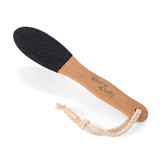 Wooden Foot File branded personal care item in brown printed with your company logo