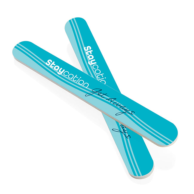 White Foam Backed Emery Board/Nail File (18cm) branded beauty item in white printed with your company logo