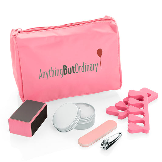 6 Piece Manicure Set in a Nylon Zippered Bag branded beauty item in pi nk printed with your company logo