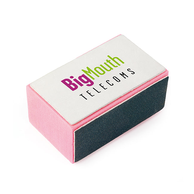 Pink Nail Block/Buffer branded beauty item in pink printed with your company logo