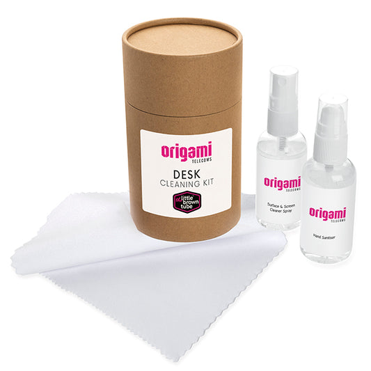 The Little Brown Tube Desk Cleaning Kit branded event giveaway in black, brown, white printed with your company logo