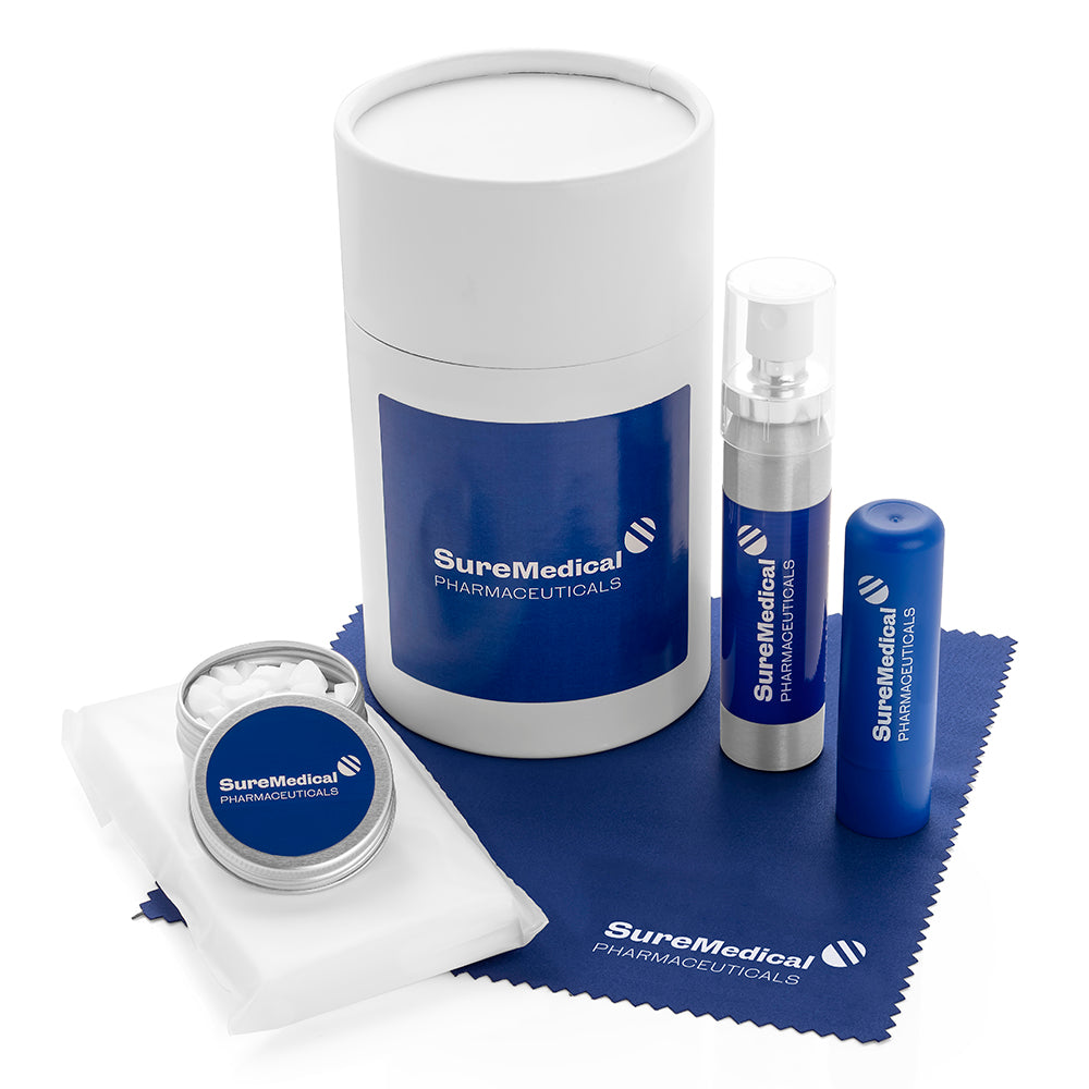 New Starter Welcome Kit in a Black or White Tube branded event giveaway in black, brown, white printed with your company logo