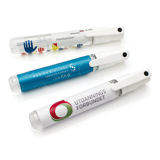 Antibacterial Sanitiser Spray (15ml) branded hygiene essential in clear printed with your company logo