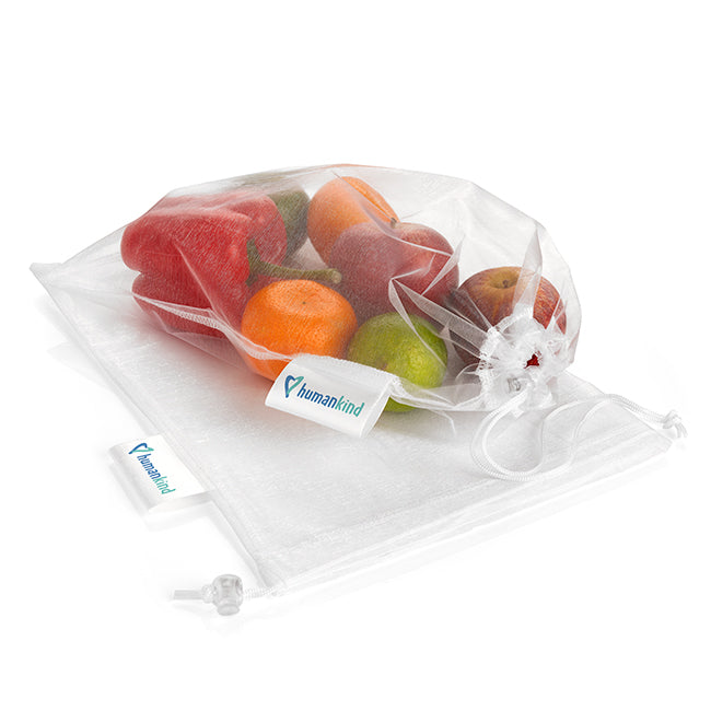 Reuseable Produce Mesh Bag branded bag in white printed with your company logo