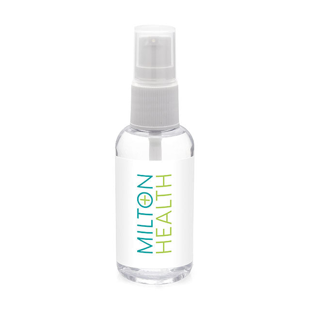 Desktop Antibacterial Hand Sanitiser Gel (50ml) branded hygiene essential in clear printed with your company logo