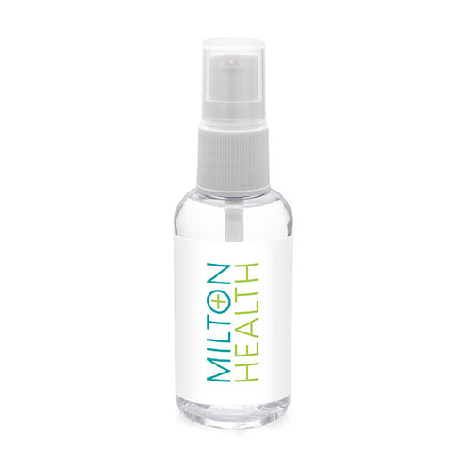 Desktop Antibacterial Hand Sanitiser Gel (50ml) branded hygiene essential in clear printed with your company logo