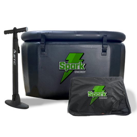 Inflatable ice bath tub with pump, lid and printed logo