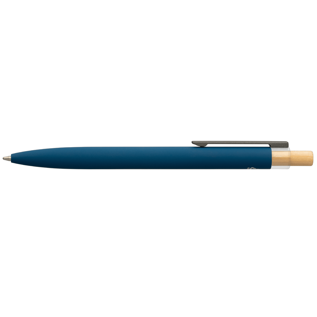 Reborn Recycled Aluminium Deluxe Pen promotional pen in navy blue laser engraved with your company logo