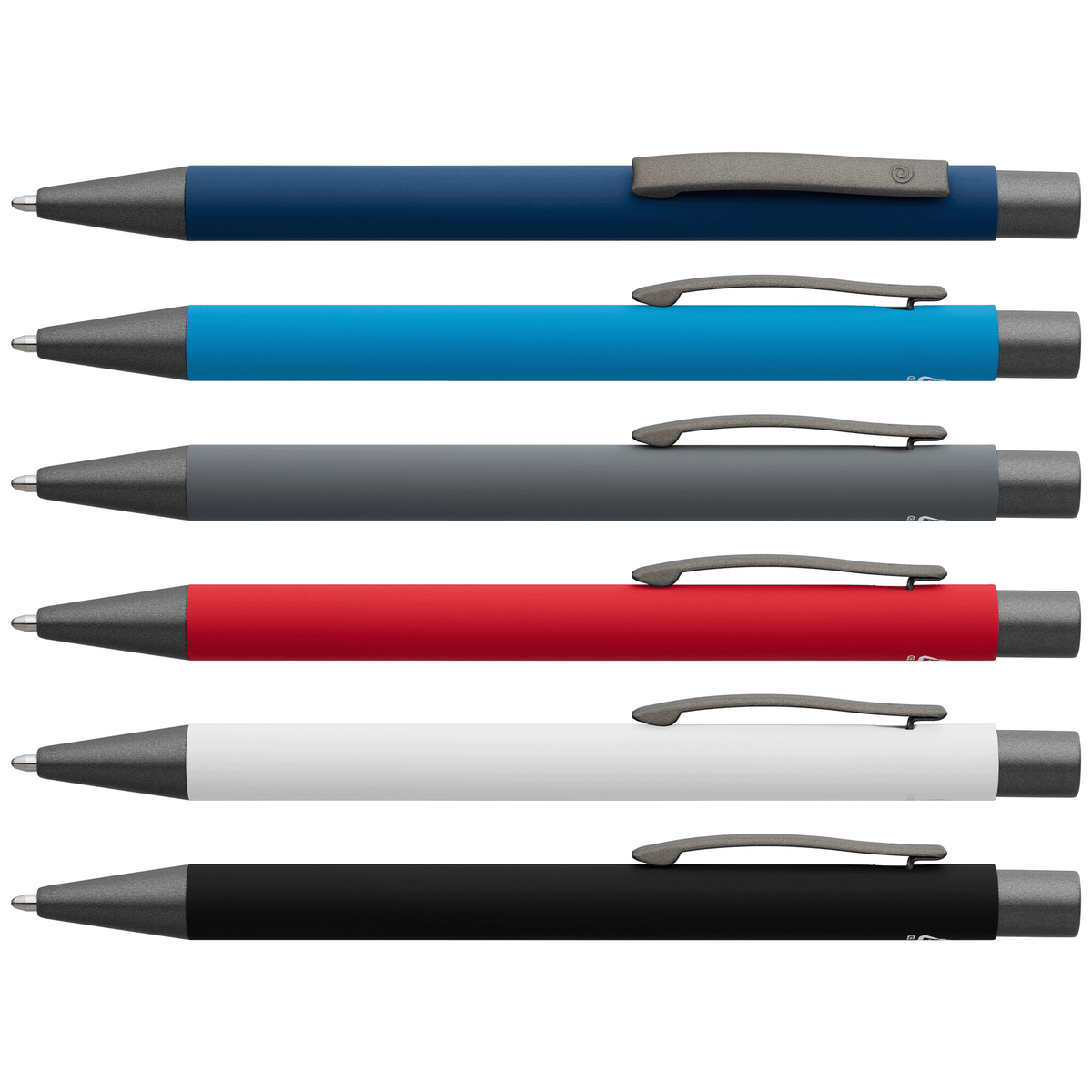 Bowie Recycled Aluminium Softy Pen promotional pen in assorted colours laser engraved with your company logo