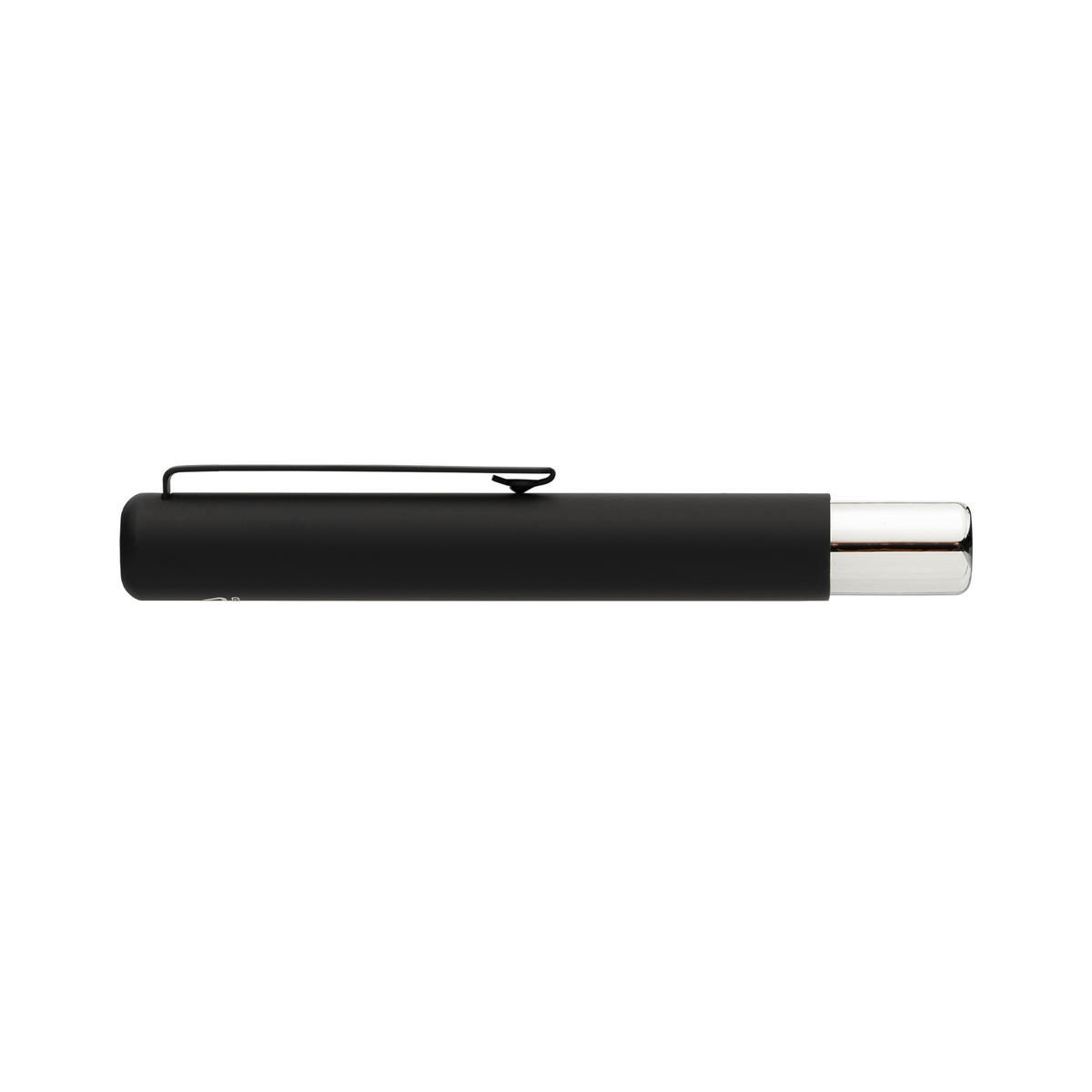 Meni Recycled Aluminium Pocket Size Pen promotional pen in black laser engraved with your company logo