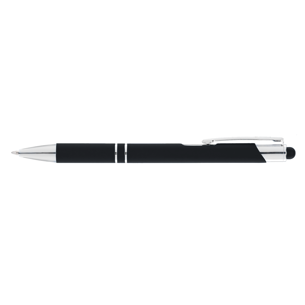 Crosby Softy Pen with Top Stylus promotional pen in black laser engraved with your company logo