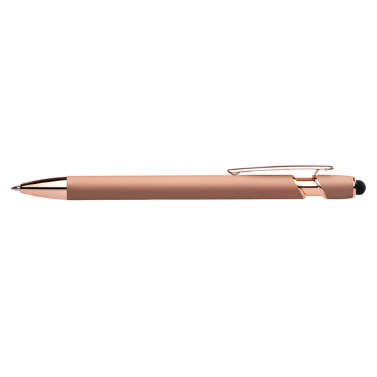 Prince Softy Rose Gold with Stylus promotional pen in rose gold printed with your company logo