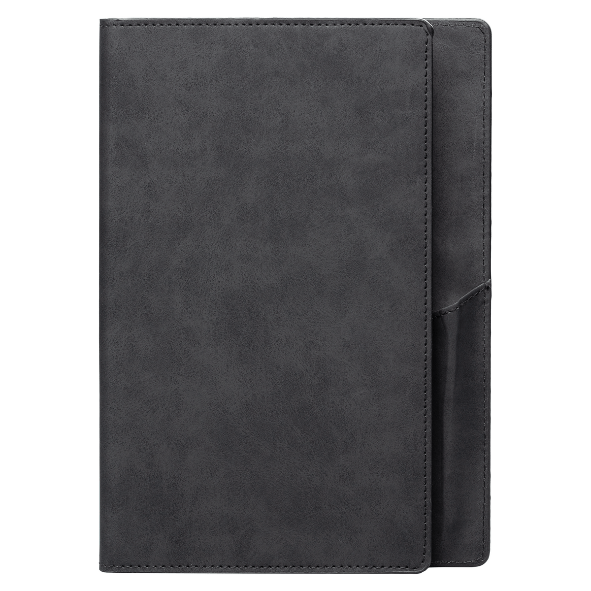 Memento PU Suede Texture Journal promotional notebook in black printed with your company logo