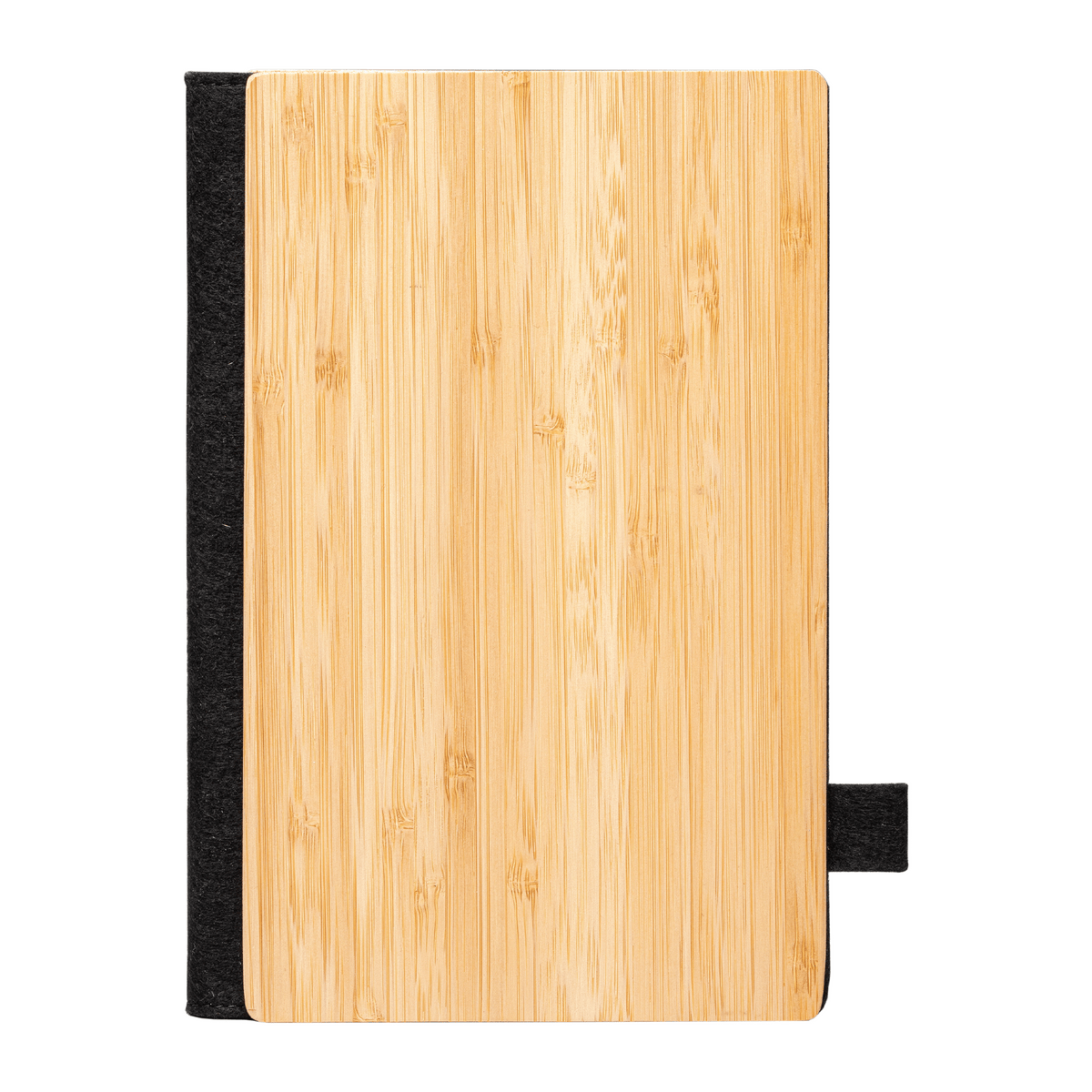 Wesen Bamboo Refillable Journal Set promotional notebook in black laser engraved with your company logo