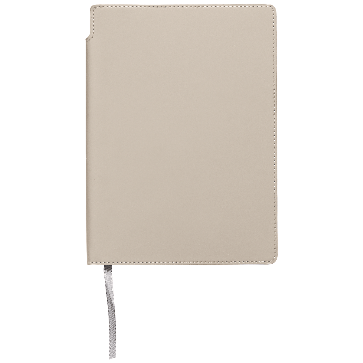 Malmö Recycled Soft Cover Extended Journal promotional notebook in dune warm grey printed with your company logo