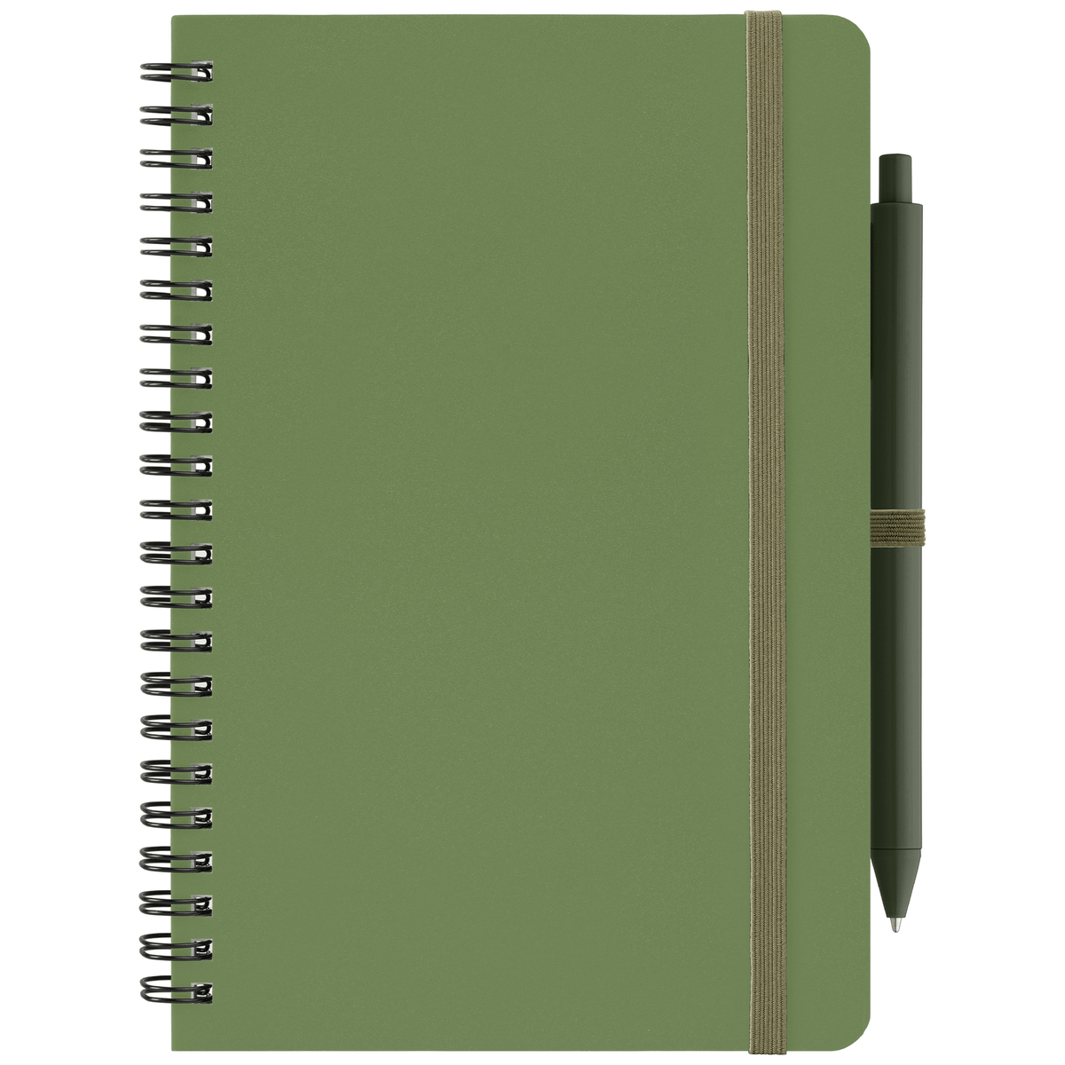 Höga Repreve® Spiral Jotter Notepad promotional notebook in forest green printed with your company logo