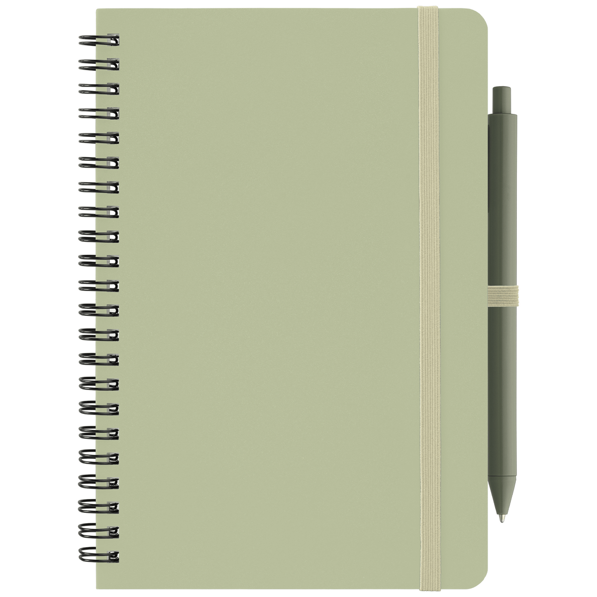 Höga Repreve® Spiral Jotter Notepad promotional notebook in sage printed with your company logo