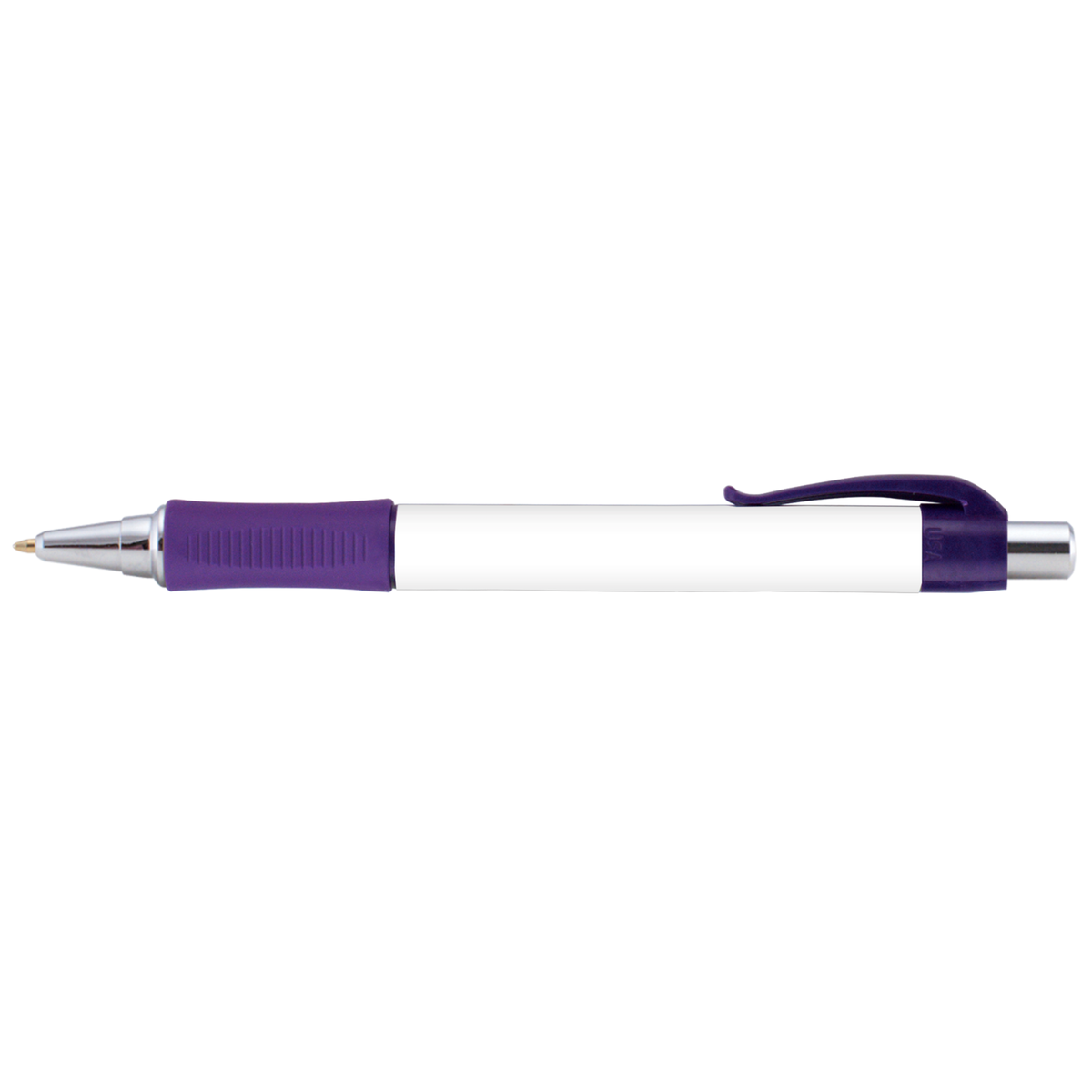 Hepburn Chrome Pen promotional pen in purple printed with your company logo