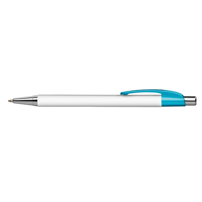 Lebeau Chrome Pen promotional pen in light blue printed with your company logo