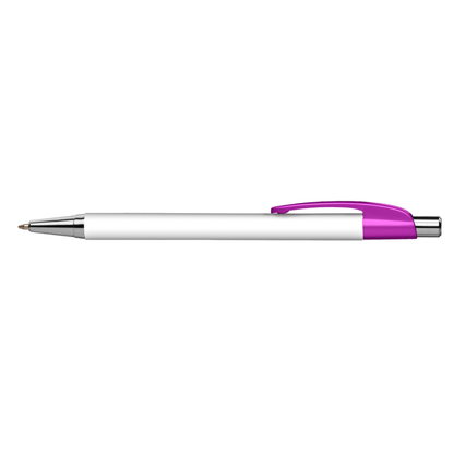Lebeau Chrome Pen promotional pen in magenta printed with your company logo