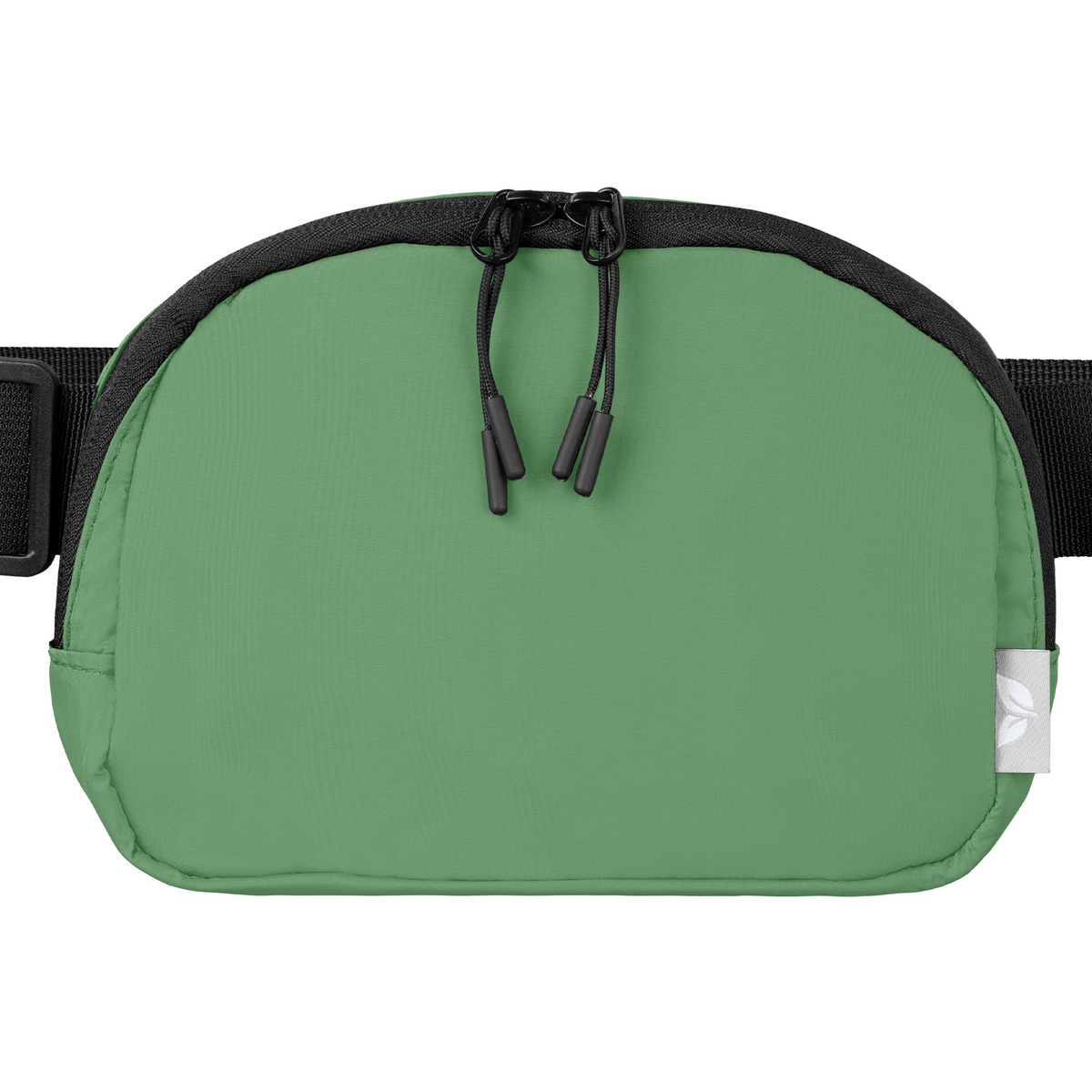 Taiga rPET Nylon Zippered Waist Bag promotional tote bag in dark green printed with your company logo