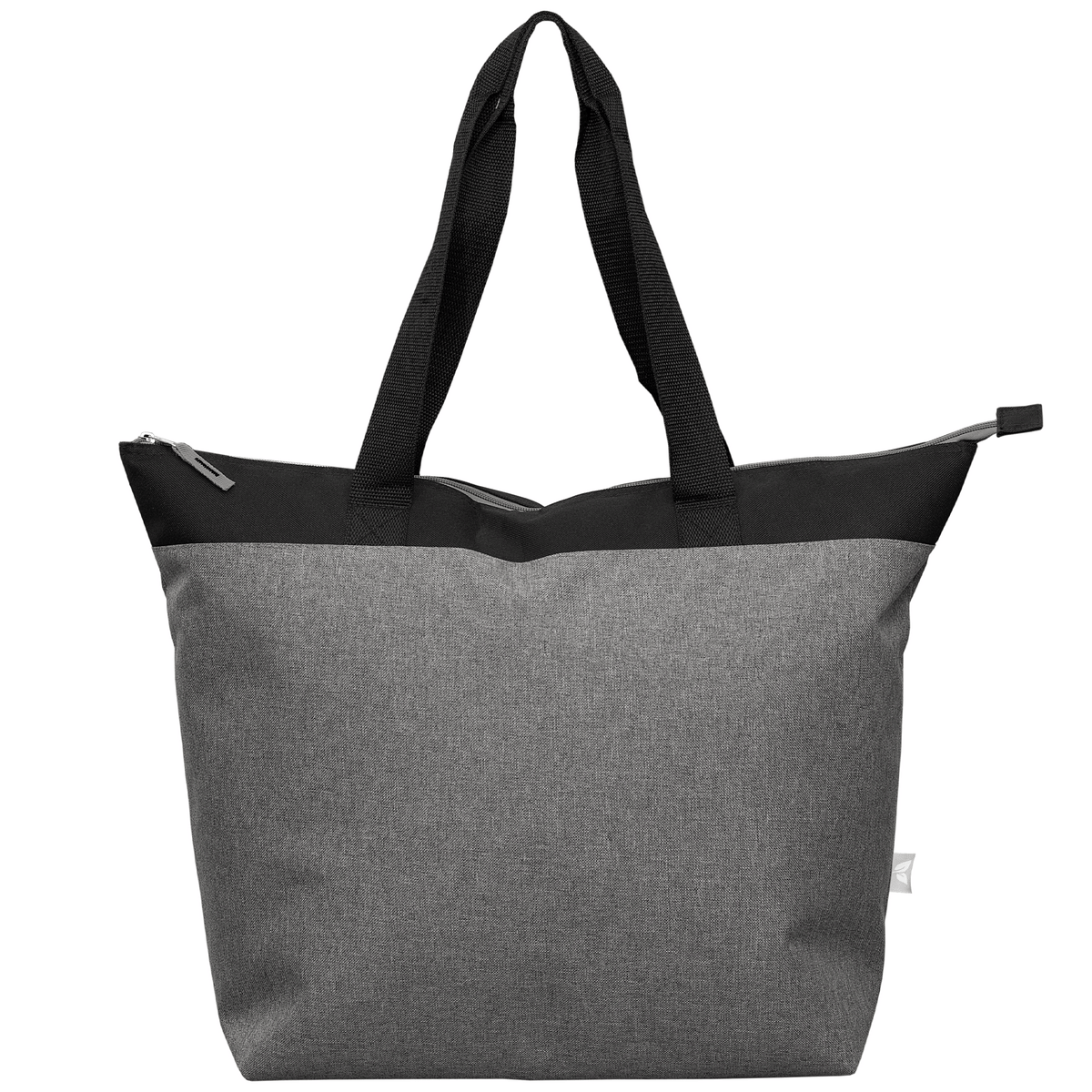 Metropolis 600D Recycled Polyester Zippered 44-can Cooler Tote Bag promotional cooler bag in gray printed with your company