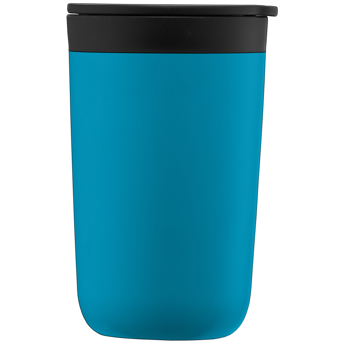Discovery Stainless Steel Plastic Liner Tumbler promotional travel cup in ocean blue laser engraved with your company logo
