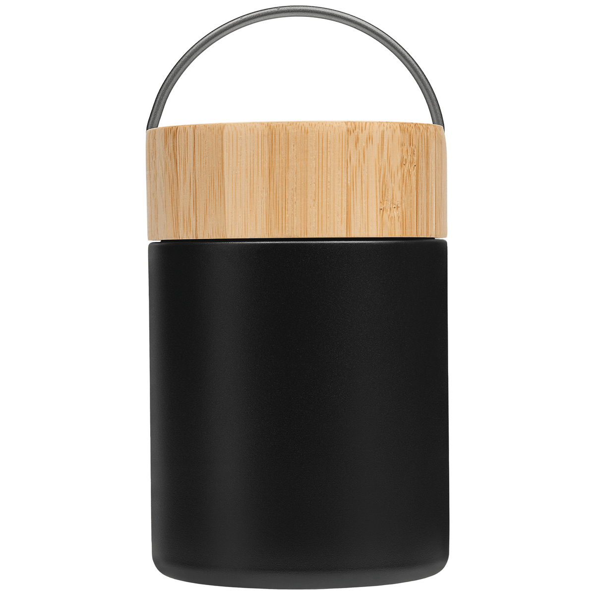 Reborn Recycled Stainless Steel Food Container promotional kitchen accessory in black laser engraved with your company logo