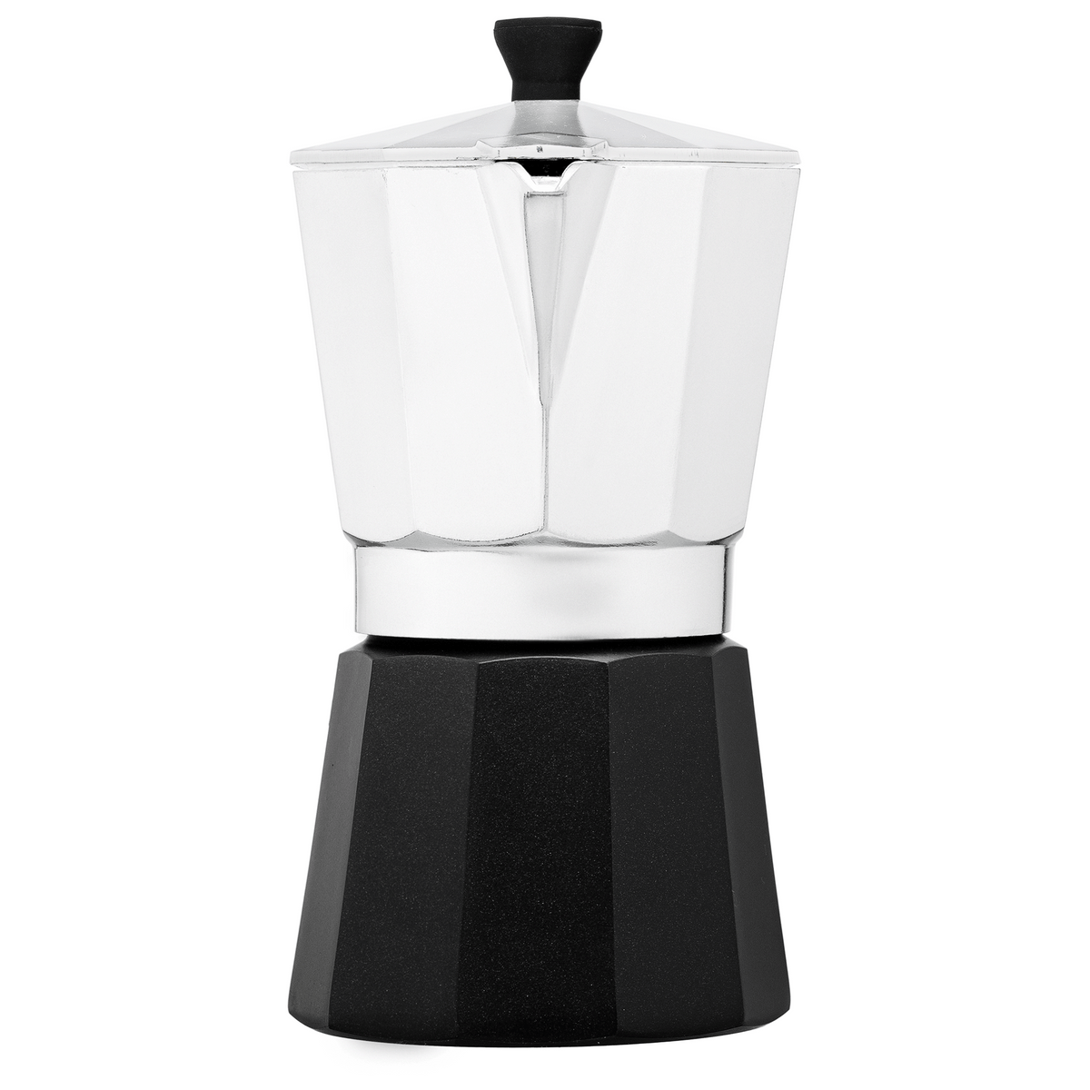 Grosche Milano Aluminium Stovetop Espresso Maker promotional kitchen accessory in black laser engraved with your company logo