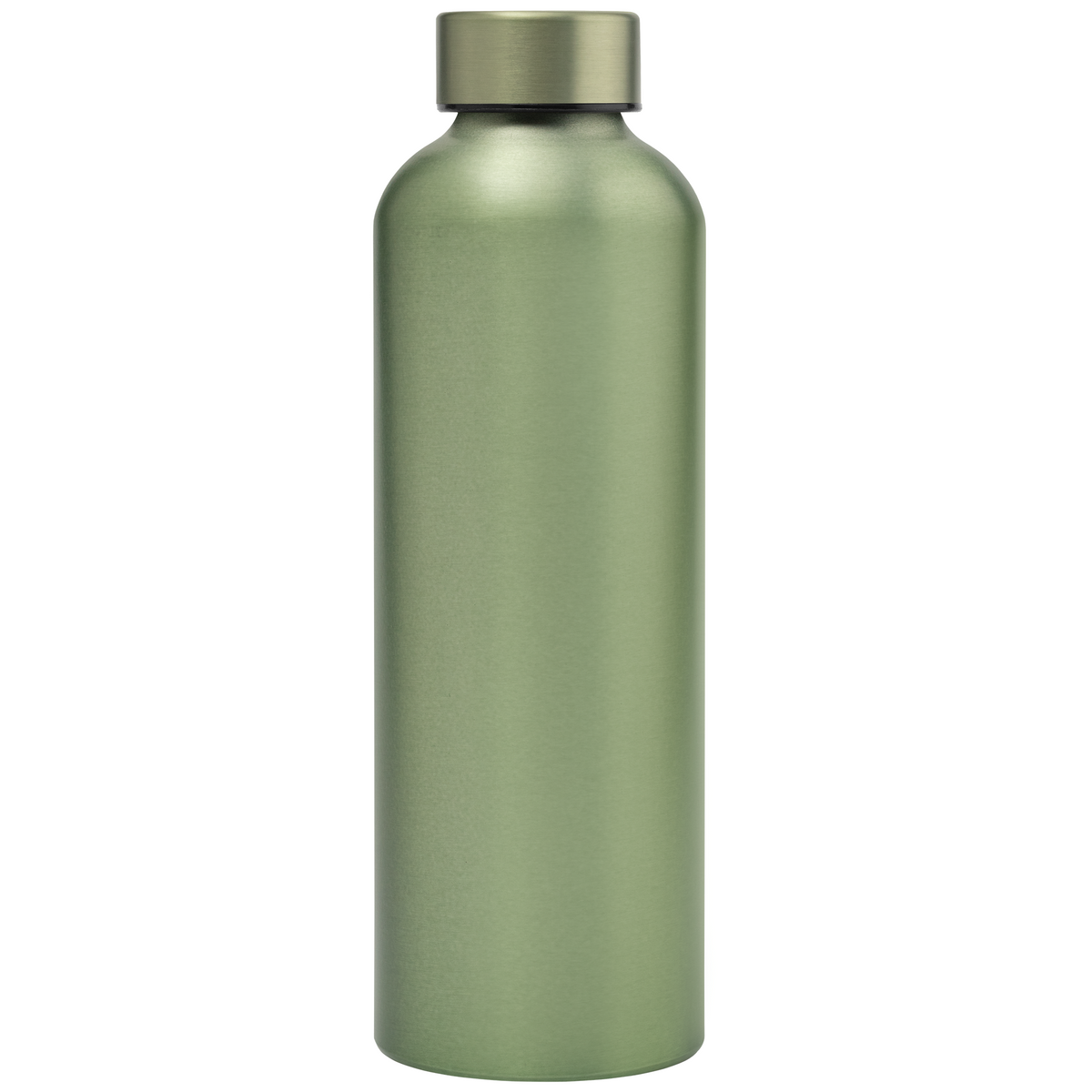 Astrid Recycled Stainless Steel Metallic Bottle promotional bottle in green laser engraved with your company logo