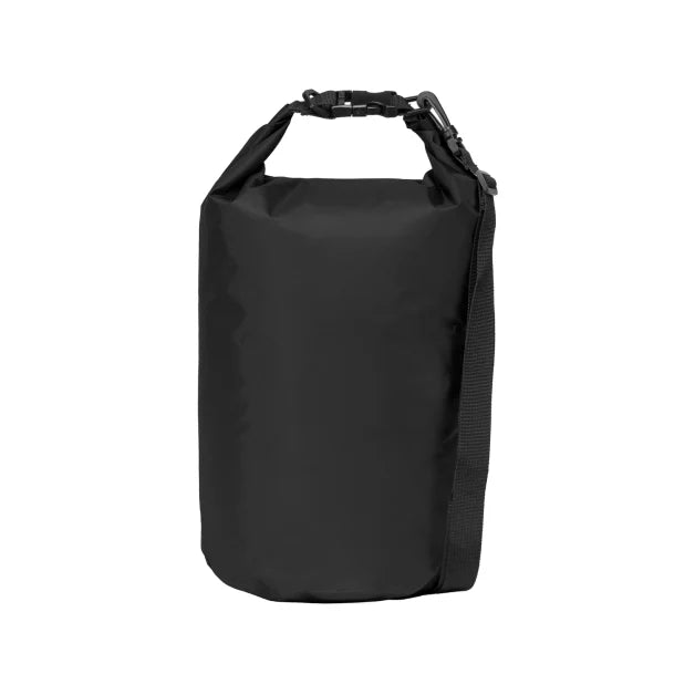 Haven rPET Waterproof Roll-Top Dry Bag promotional tote bag in black printed with your company logo