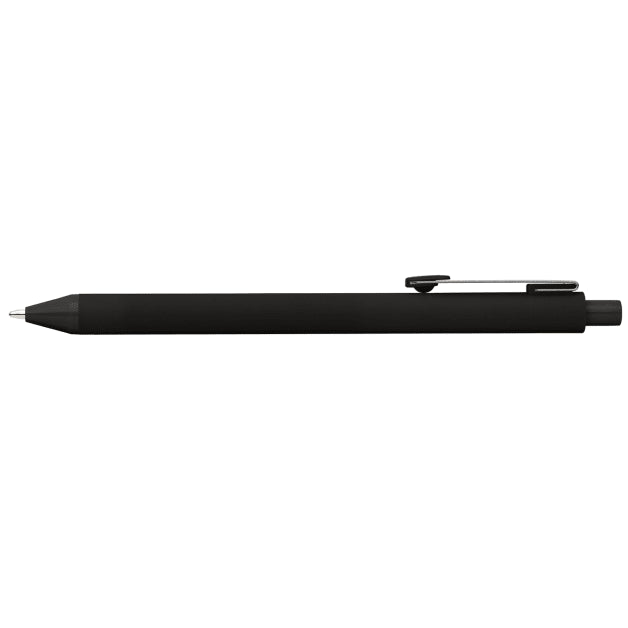 Vela Essentials Recycled Plastic Soft Touch Gel Pen promotional pen in black printed with your company logo