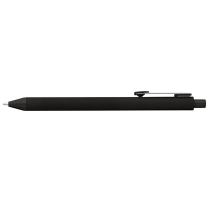 Vela Essentials Recycled Plastic Soft Touch Gel Pen promotional pen in black printed with your company logo