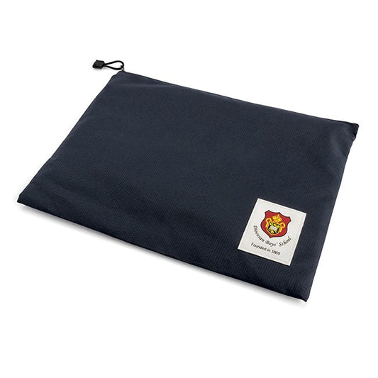 Travel Smart Zippered Pouch branded travel bag in black, blue printed with your company logo