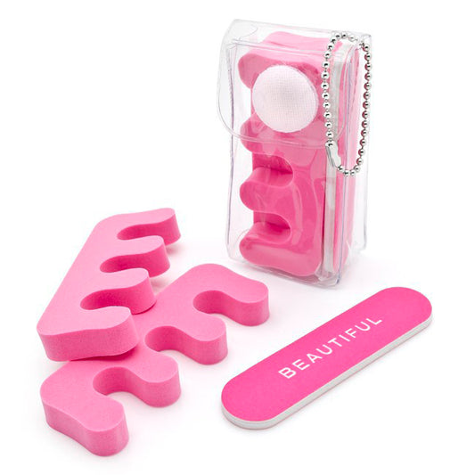 Mini Foot Care Kit in a Pouch branded personal care item in pink printed with your company logo