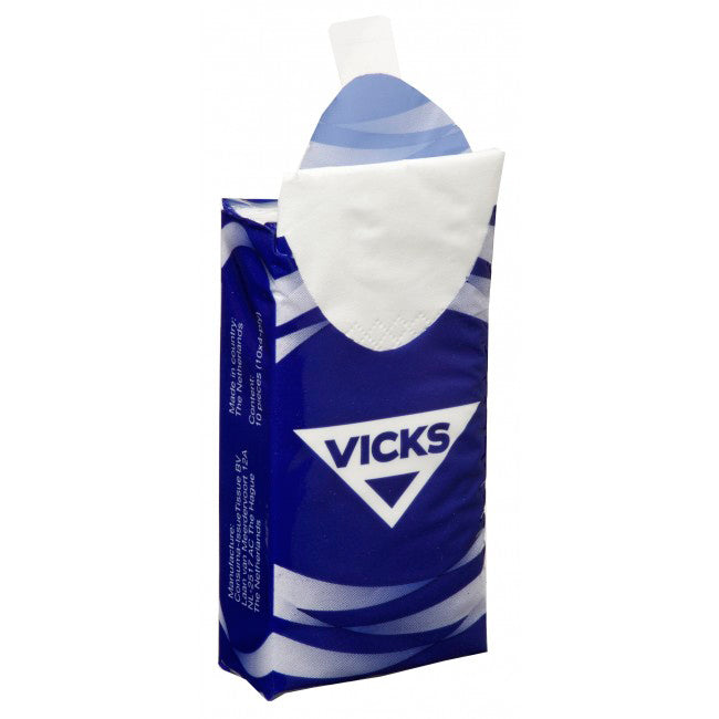 10 Tissues in a Printed Poly Wrap Pack branded hygiene essential in white printed with your company logo