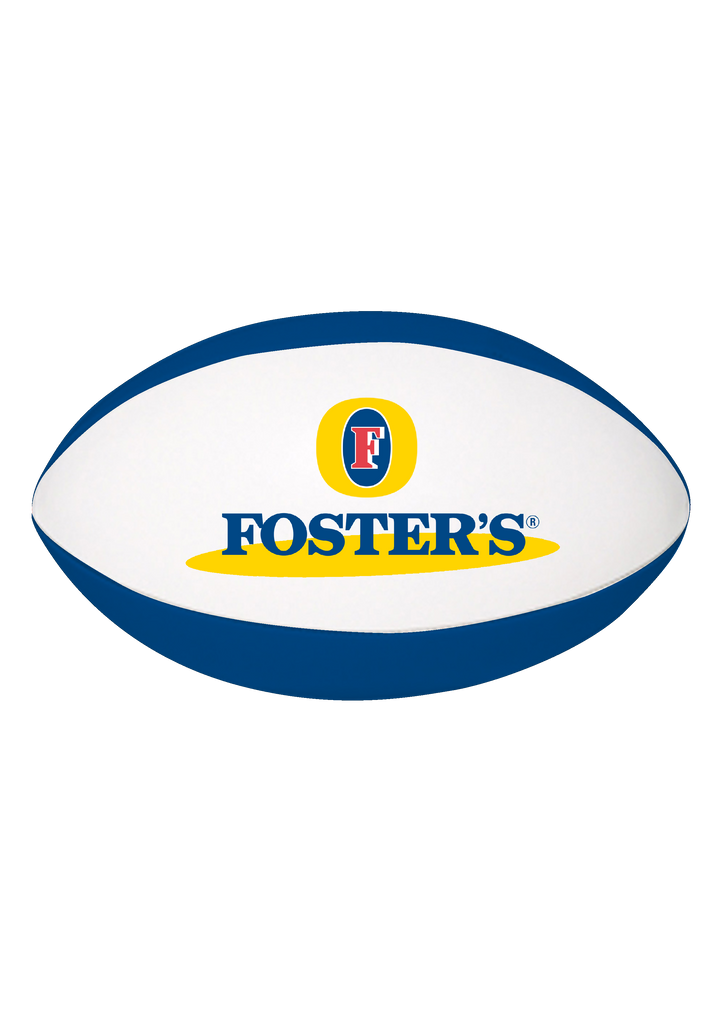 Mini rugby ball printed in blue, white and yellow
